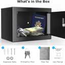 Bonsaii Safe Box with Key Lock, Steel Security Lock Box, 0.23 Cubic Feet, 9.06" W x 6.69" D x 6.69" H, Small Hidden Safe for Cash Jewelry