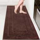 PURRUGS Machine Washable Kitchen Runner Rug 32" x 70", Non-Slip/Skid Hallway Runner Rug, Super Absorbent Soft Area Rug for Kitchen, Hallway & Laundry, Rolled Packaging, Brown