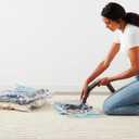 Amazon Basics Vacuum Compression Space Saving Storage Bags with Hand Pump for Clothes Packing, Pack of 15, Multiple Sizes, White