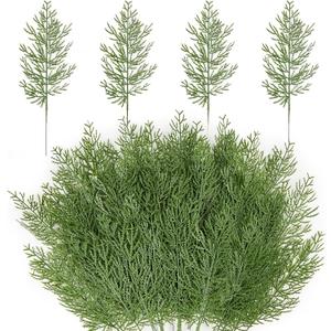 TUZAZO 40 PCS Artificial Pine Branches, 14 Inches Christmas Faux Cedar Greenery Stems Fake Pine Picks for Christmas Wreath Garland DIY Crafts Table Home Decor