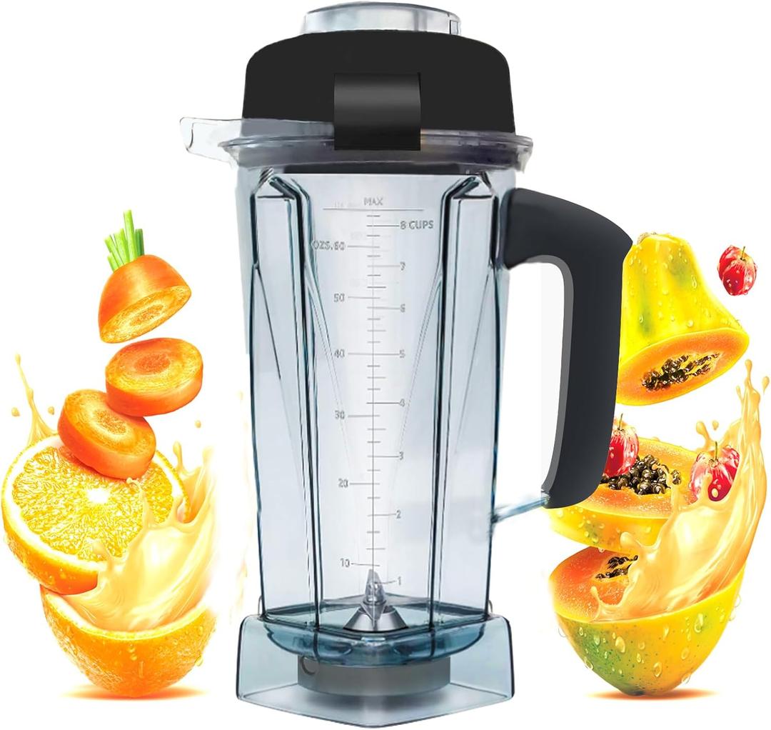 For Vitamix Blender Pitcher 64oz, Replace for Vitamix 5200 5000 5300 4500 6300 7500 VM0101 VM0103 VM0197 E310 Classic/Explorian/Commercial Series etc Container Jar Cup (64oz pitcher)