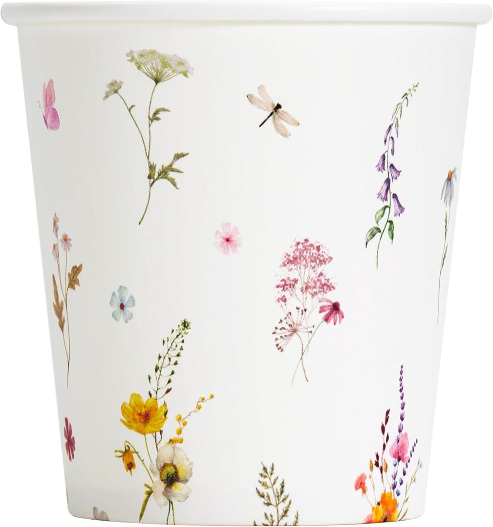 Crisky 300 Pack 5oz Paper Disposable Bathroom Cups Small Mouthwash, Elegant Floral Design, Hot/Cold Beverage Coffee, Dessert for Birthday Parties, Home-use, Picnics, Ceremonies