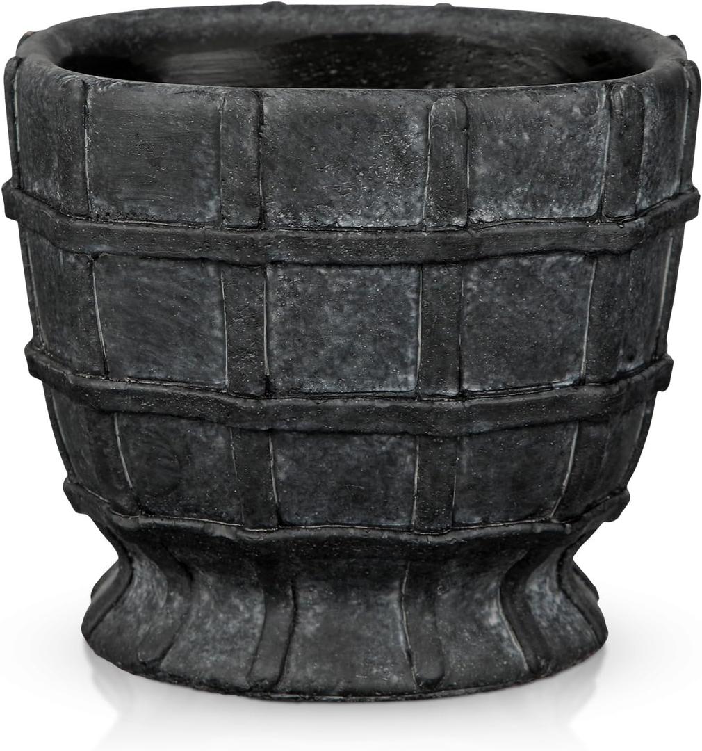 6" Black Ceramic Plant Pots with Drainage Hole, Rustic Flower Pots for Indoor Plants, Outdoor Decorative Ceramic Planters Small Plant Pot for Succulents, Cactus, Herbs, Orchids, Snake Plant Pot