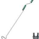 46.5" Compost Aerator Tool, Manual Compost Turner, No Assembly Stainless Steel Compost Stirring Tool for Compost Bins, Outdoor Compost Piles & Backyard Composting, Wall Mount Hook