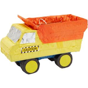Dump Truck Pinata - Kids Construction Birthday Party Supplies, Construction Party Decorations (Small, 15.7 x 9.2 x 6.3 In)