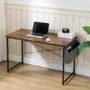 Sengo Computer Desk Home Office Desk, Black Desk Laptop Desk Sturdy Work Table PC Table, Home Desk Workstation, with Storage Space Strong Legs (40", Espresso)
