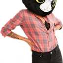 CLEVER IDIOTS INC Animal Head Mask - Plush Costume for Halloween Parties & Cosplay (Cat)