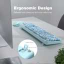 MOFII Wireless Keyboard and Mouse Set, Retro Full Size Typewriter Keyboard with Number Pad and Sport Car Mouse for PC Computer Desktop Laptop Windows (Blue Colorful)