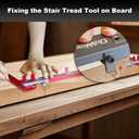 Stair Tread Template Tool - Upgrade Dual Nut Locking Stair Tread Measuring Tool Jig for Stair Tread Gauge, Stair Gauge Measuring Tool, Compatible with Many Types of Layout Projects-RED