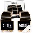 Mini Chalkboard Signs for Food, 18 Pack Framed Small Chalk Boards with Stand Including 3 White Chalk Sticks, Food Party Label Tags, Wedding Buffet Cheese Candy Table Supplies
