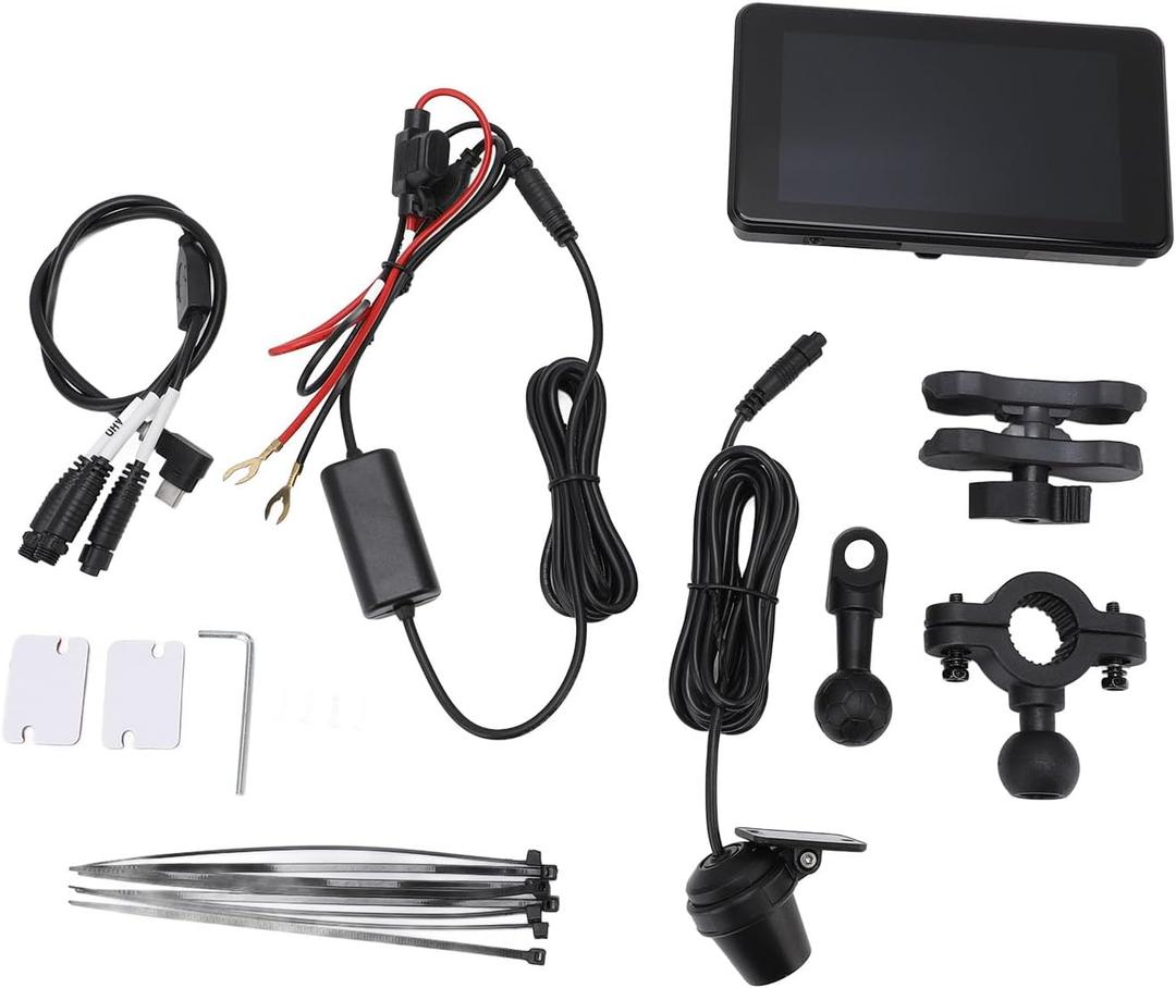 Motorcycle Navigation Screen 5 inch 1080p IPX8 Waterproof Bluetooth 5.0 Front Rear Camera For Carplay