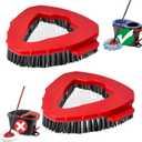 Scrub Brush, 2 Pcs Spin Mop Scrub Brush Head Compatible RinseClean 2-Tank System, Hard Bristle Cleaning Brush for Bathroom, Kitchen, Tub and Tile (Not Fit EasyWring 1-Tank)