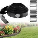 1.5 in x 33 Ft Garden Landscape Edging, No Dig Garden Edging Border Kit with 61 Pcs Spikes for Flower Bed Lawn Yard Grass Black