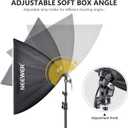 NEEWER 700W Equivalent Softbox Lighting Kit, 2Pack UL Certified 5700K LED Lighting Bulbs, 24x24 inches Softboxes with E26 Socket, Photography Continuous Lighting Kit Photo Studio Equipment