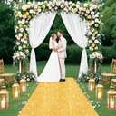 FUHSY Gold Carpet Runner Sequin Aisle Runner Runway Rug for Party 2FT x 15FT Long Sparkly Wedding Runners for Prom Birthday Hallway Aisle Decorations
