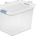 6 x Sterilite 6-Pack Latching Box, Under Bed Storage Bins with Lids, Clear Plastic, 25 Quart - Heavy-Duty Organizing Containers for Closet, Bathroom, and Office