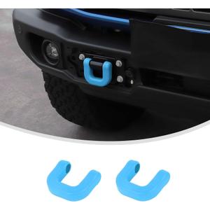 Linskip Tow Hook Covers Compatible with 2021-2026 Ford Bronco & 2025-2026 Bronco Sport Accessories, Front/Rear Bumper Tow Hook Protectors for Bronco Accessories(Baby Blue) (Capable Steel Bumper)