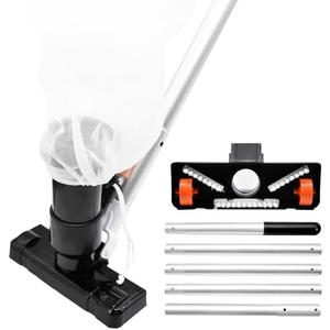 Upgraded Pool Vacuum for Above Ground Pool - Handheld Swimming Pool Jet Cleaner, Leaf Vacuum Cleaning Kit W/Brush with 5 Section Poles of 70", Small Vac Vacuum for Underwater, Spas, Ponds