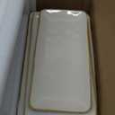 Famiware Serving Platter, Rectangular 15.67/14.1/12.6inch Serving Dishes for Entertaining, Microwave Dishwasher Safe, Stoneware Serving Trays for Party, Turkey, Cheese, Ocean Series, Vanilla White