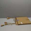 Mumufy 1 Pcs 5-Candle Gold Cast Iron Tabletop Candelabra Christmas Metal Candlestick Holders 17 Inch 5 Candle Candlestick Holders for Christmas Table Mantel Dinner Wedding Gift(Candle Not Included)