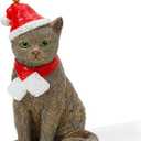 Cat Christmas Ornament for Christmas Tree Decorations, Holiday Christmas Tree Ornament Resin Figurine Collectible Gifts for Cat Lovers, Decorative Hanging Ornament for Christmas Decorations
