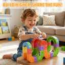 KlickRail Electric Train Set Flexible Race Track for Kids 4 6 7, Car Track for Toddlers, Building Toy Train Track Gravity-Defying 3D Embedded Layouts & Motorized Car, STEM Gift(Advanced Set(48 Piece)