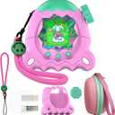 JCHPINE Hard Case and Silicone Cover for Tamagotchi Paradise Electronic Pet, Protective Cases for Tamagotchi Paradise with Screen Protector and Lanyard (Pink)