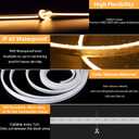Lamomo LED Neon Rope Lights, 16.4ft/5m Warm White Light Strip 0.39in/Cut, 12V Flexible Waterproof Silicone Neon Sign for Kitchen Bedroom Indoor Outdoor Decoration Power Adapter not Included