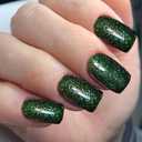 24 Pcs Square Press on Nails Short Fake Nails Glitter Green RIICFDD False Nails with Solid Color Designs Artificial Acrylic Nails Full Cover Sparkly Glue on Nails for Women and Girls Nail Decoration, Set of 5