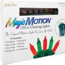 Brite Star 150 Count 8-Function Chasing Light Set - Outdoor String Lights with Twinkling, Flashing, and Steady On Modes - Ideal for Christmas Tree and Outdoor Christmas Decorations, Red/Green