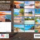 2 x Beach Calendar 2026 Tropical Beaches Gifts For Beach Lovers Ocean Island Monthly Wall Calender 12 Month | American Made In The USA