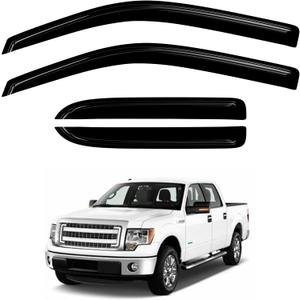 Window Rain Guards Compatible with 2004 Ford F150 Pickup,for 2005-2013 F150 Pickup,for 2007-2013 F150 Pickup,for 06 F150 Pickup Harley-Davidson Edition Vent Shades