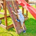 SELEWARE 42" Red Metal Playground Handles Playset Grab Bars Ladder Handle | 500LB 2Pcs Heavy Duty Steel Kids Playground Handles for Indoor/Outdoor Ladder Handrail Swing Set Treehouse Rock Climbing Wall