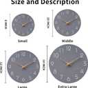 Mosewa Wall Clock Silent Non Ticking Decorative for Kitchen Bedroom Bathroom Office Living Room Battery Operated 10 Inch Gray Modern