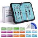 Alcedo Sterile Sutures Thread & Needle with Tools Kit, First Aid Field Emergency Supplies, 16 Mixed 0, 2/0, 3/0, 4/0 Threads with 12 Instruments, Complete Kit (28 Pieces)