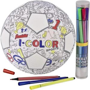Franklin Sports iColor Kids Mini Football or Soccerball- Custom Color Youth JuniorBall with Markers Included - Design Your OwnBall