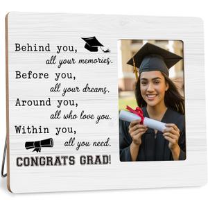 Graduation Picture Frame, Congrats Grad Frame for Him Her High School, Class of 2026 Keepsake Fits 4x6 Photo, 10 x 8 inches