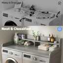 2-Tier Washer And Dryer Countertop With 2.75"H Guard,54"W x 27.5"D Laundry Countertop Cover With Non-Slip Pad,Large Space Laundry Topper For Folding Clothes Over Washer And Dryer-Stripe Gray, Standard-2 Tier