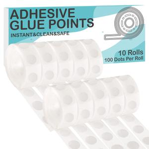 2 x ALLFUN 1000 Pieces Clear Glue Points Dots Double Sided Adhesive Removable for Balloons Craft Sticky