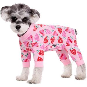 Surgery Recovery Suit for  Dogs, Onesie for Surgery Female Dogs,  Dogs Pajamas Long Sleeve, Abdominal Wound Bandages Surgical Suit, Dog Cat Recovery Suit for Shedding Skin Disease (Large)