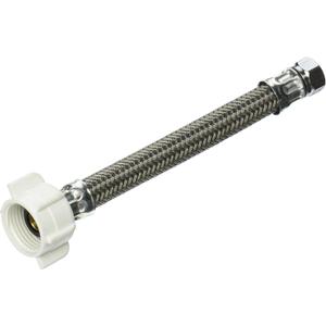 BrassCraft B1-6DL F 3/8" Compression x 7/8" Ballcock Nut x 6" Braided Polymer Toilet Connector