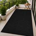 Front Door Mat Outside Entrance, 5x7ft Oversized Heavy Duty Rubber Doormat, Large Low Profile Non Slip Door Mat, Trap Dirt and Moisture, Easy Clean Indoor Outdoor Entryway Mat, Black