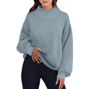 ANRABESS Womens Oversized Sweatshirts Turtleneck Pullover Long Sleeve Hoodies Tops 2025 Fall Fashion Preppy Outfits (Large, Deep Blue)