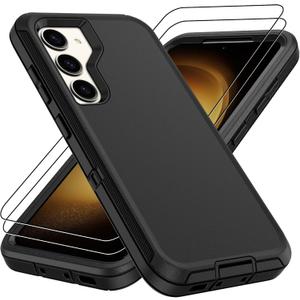 For Samsung Galaxy S23 Plus Case : 14FT Military Grade Drop Protection & Anti-Slip Design Phone Case with 2Pc HD Screen Protector,Shockproof/Dustproof/DropProof Protective Case for S 23 Plus-Black