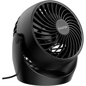 Gaiatop Desk Fan, 5-Inch Portable Electric Table Desktop Air Circulator Fans, Small but Powerful with 3 Speed 360 Adjustable Tilt for Cooling Home Dorm Office Bedroom Bathroom Kitchen, Black