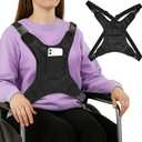 Wheelchair Harness for Adults Secure Seat Belt and Torso Support Vest for Elderly or Disabled, Adjustable Straps Prevent Sliding Provides Full Body Stability Black