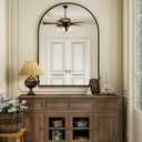 Arch Bathroom Mirror, 26x38 inch Arched Bathroom Mirror/Wall Mounted Vanity Mirror - Arch Metal Frame Wall Mirror for Bathroom Bedroom Living Room, Black