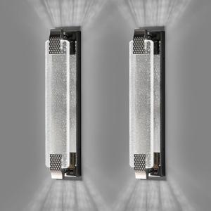 Modern Crystal Wall Sconce Lighting with Bubble Crystal Bathroom Light Fixture 23.03in Black LED Vanity Lights for Bathroom Hallway Bedroom Living Room Sconces Wall(2 Pack)