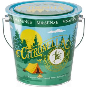 M&SENSE Large Citronella Candles Outdoor 60 oz,Peppermint Scented Soy Wax, 60 oz Large Jar