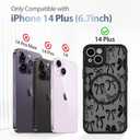 AIGOMARA Case for iPhone 14 Plus [Compatible with MagSafe] Black Ribbon Bow Pattern Design Soft TPU Bumper Hard PC Back Anti-Fall Shockproof Protective Slim Magnetic Cover for Women Girls